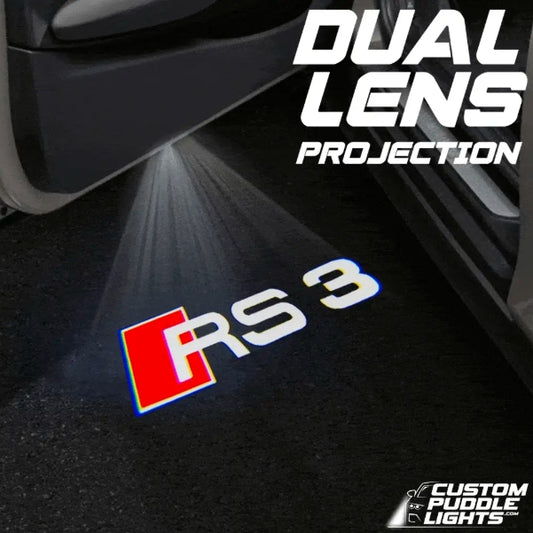Audi RS3 Dynamic Dual Lens Premium Door Puddle Lights Multiple Designs 2015–2020