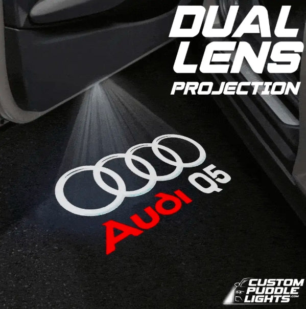 Audi Q5 Dynamic Dual Lens Premium Door Puddle Lights Multiple Designs 2008-2026