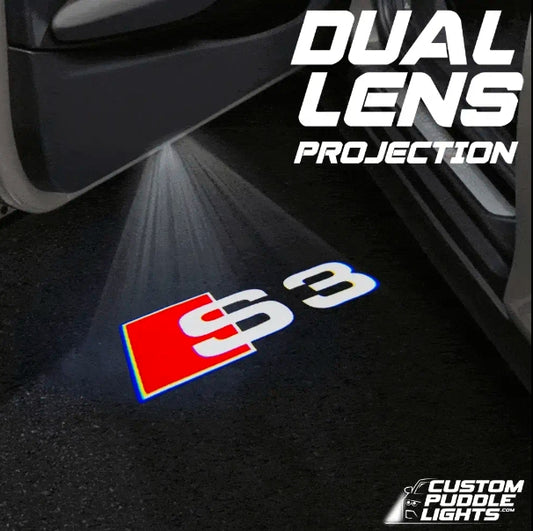 Audi S3 Dynamic Dual Lens Premium Door Puddle Lights Multiple Designs 1999-2026