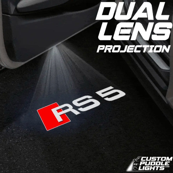 Audi RS5 Dynamic Dual Lens Premium Door Puddle Lights Multiple Designs 2010-2026