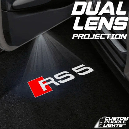 Audi RS5 Dynamic Dual Lens Premium Door Puddle Lights Multiple Designs 2010-2026