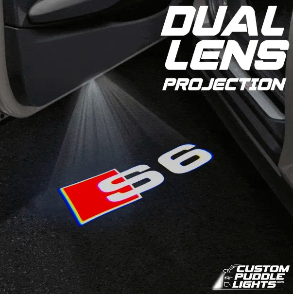 Audi S6 Dynamic Dual Lens Premium Door Puddle Lights Multiple Designs 1999-2026