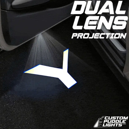 Tesla Model Y Dynamic Dual Lens Premium Door Puddle Lights Multiple Designs 2020-2026