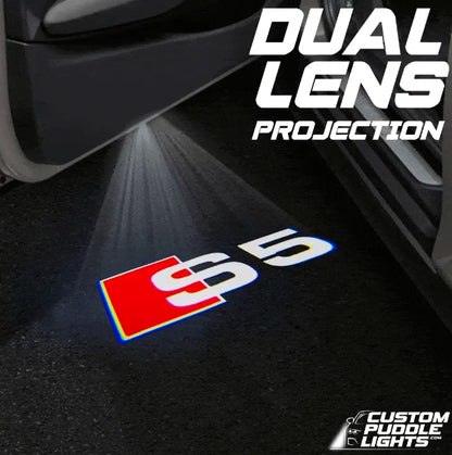 Audi S5 Dynamic Dual Lens Premium Door Puddle Lights Multiple Designs 2007-2026