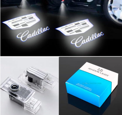 3D Shadow Lights LED Door Logo Projector for Cadillac SRX CT6 XTS ATS XT4 XT5 XT6 Dual Plug Puddle Lights for Cadillac Welcome Courtesy Lights Auto Accesories