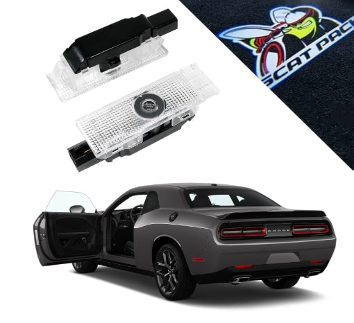 Set of 2 Car Door Ghost Shadow Lights ScatPack Bee Projector Puddle Welcome Step Light For Dodge Charger Challenger