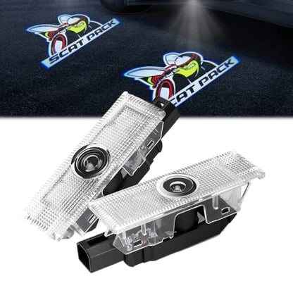 Set of 2 Car Door Ghost Shadow Lights ScatPack Bee Projector Puddle Welcome Step Light For Dodge Charger Challenger