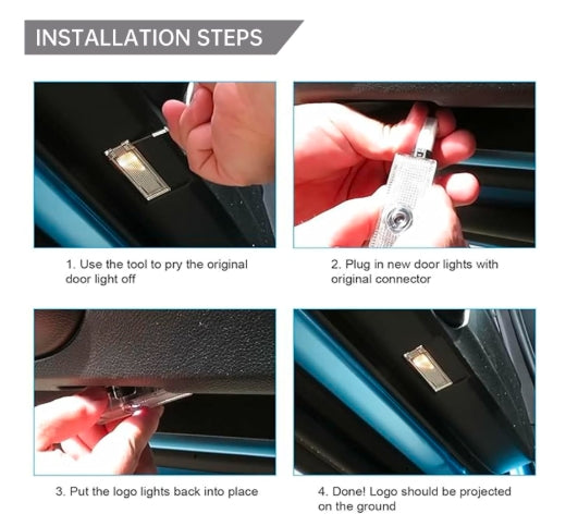Set of 2 Car Door Ghost Shadow Lights ScatPack Bee Projector Puddle Welcome Step Light For Dodge Charger Challenger