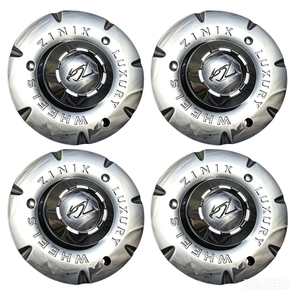 Four ZINIK DUE chrome wheel center caps