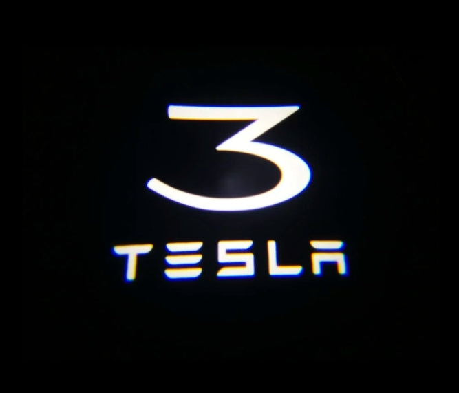 Tesla Model 3 Dynamic Dual Lens Premium Door Puddle Lights Multiple Designs 2017-2023