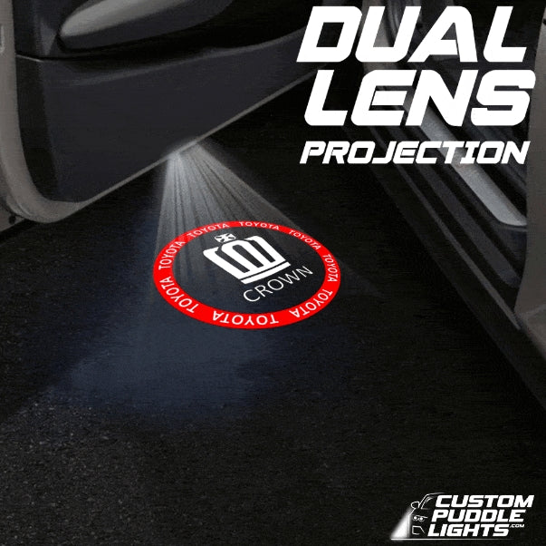 Toyota Crown 15th/16th Gen Dynamic Dual Lens Premium Door Puddle Lights Multiple Designs 2018–2026