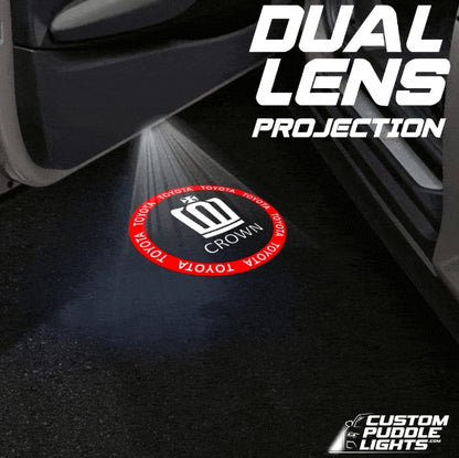 Toyota Crown 15th/16th Gen Dynamic Dual Lens Premium Door Puddle Lights Multiple Designs 2018–2026