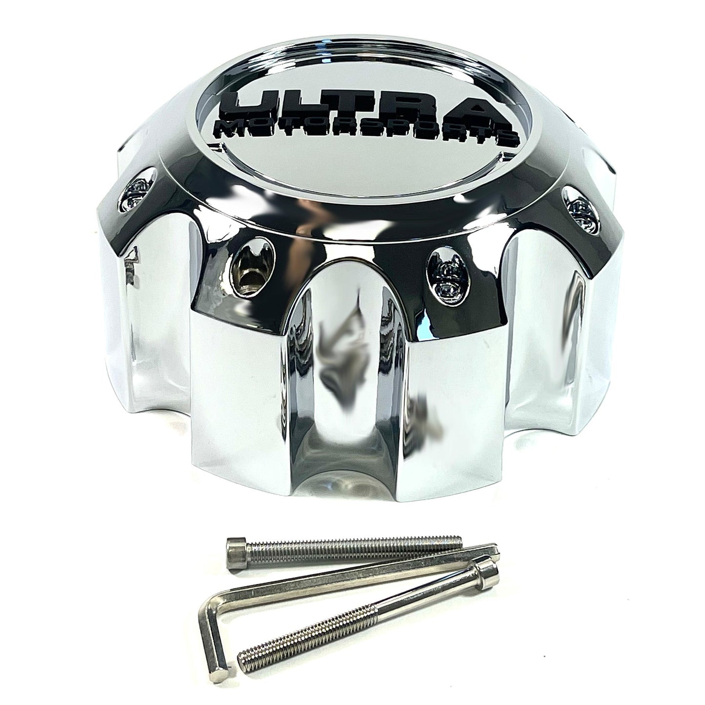 Ultra Wheels Chrome Wheel Center Cap # 89-9782-UP (1 CAP) NEW + BOLTS