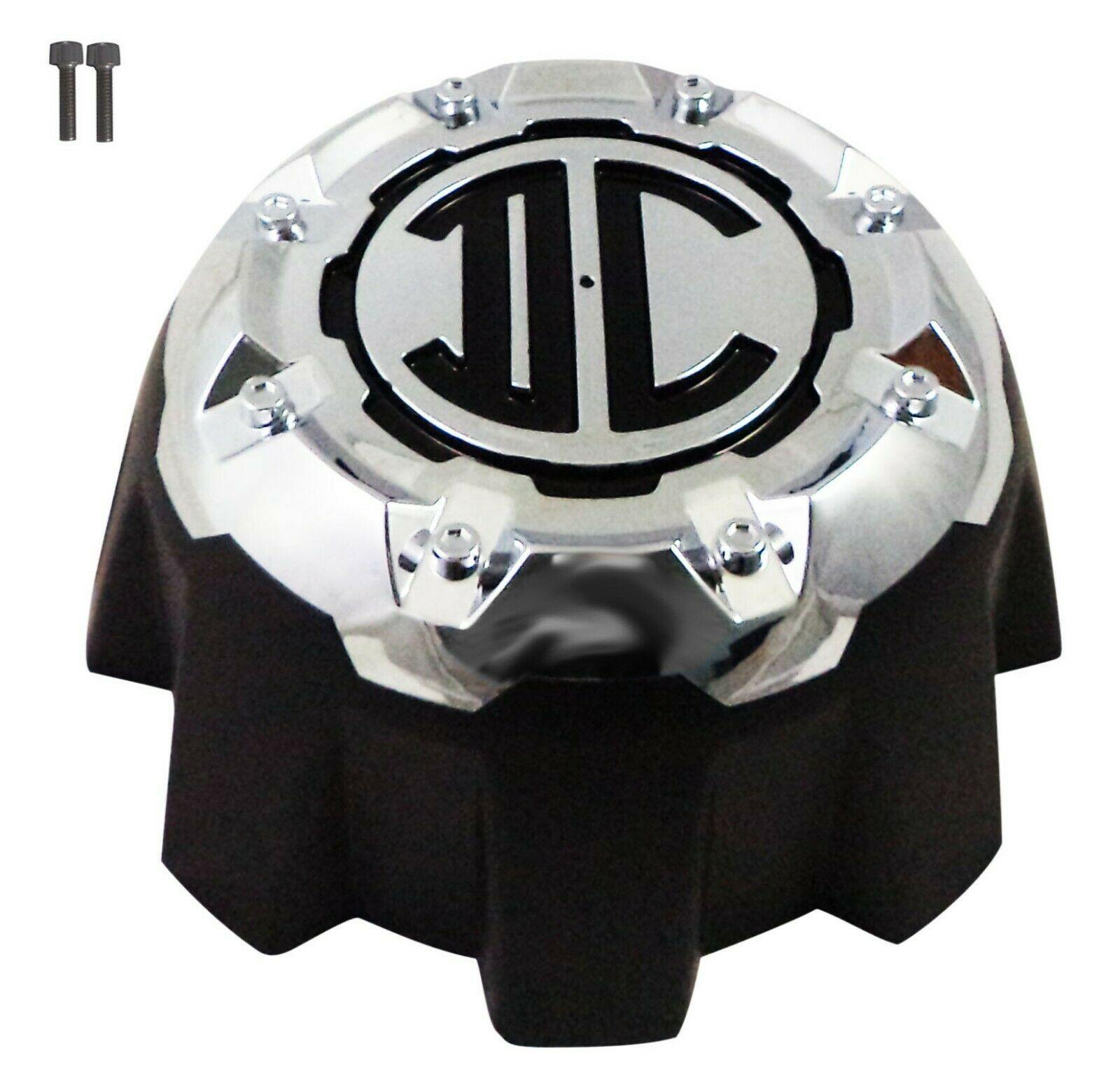 2 Crave Wheels Chrome / Black Custom Wheel Center Cap 8-LUG (4 CAPS) W/Screws