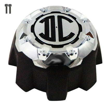 2 Crave Wheels Chrome / Black Custom Wheel Center Cap 8-LUG (4 CAPS) W/Screws