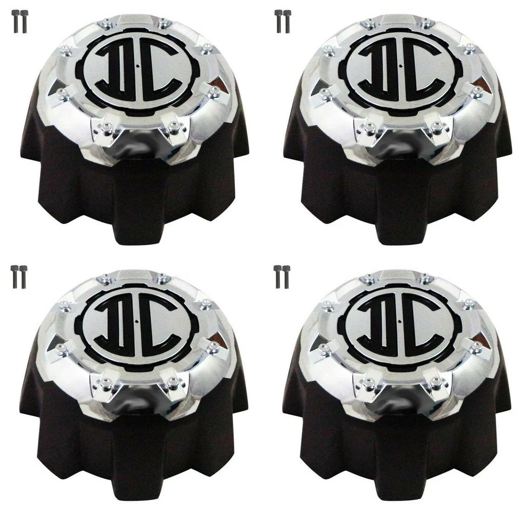 Four 2Crave NX-8H-UP chrome black center caps