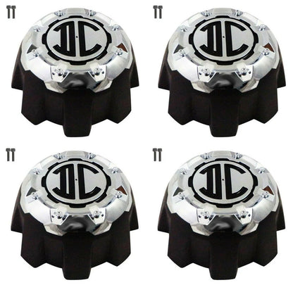 Four 2Crave NX-8H-UP chrome black center caps
