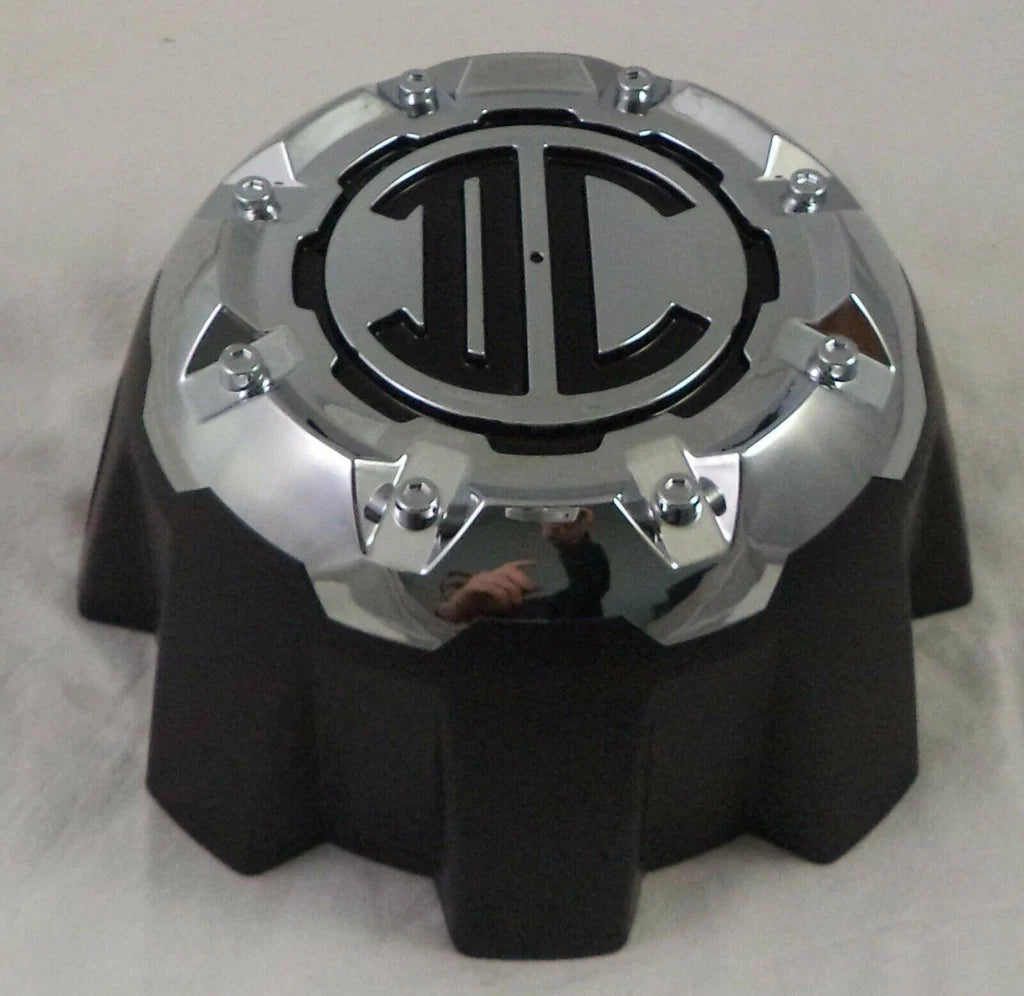 2Crave NX-8H-UP Chrome/Black 8-Lug Wheel Center Caps (Set of 4)