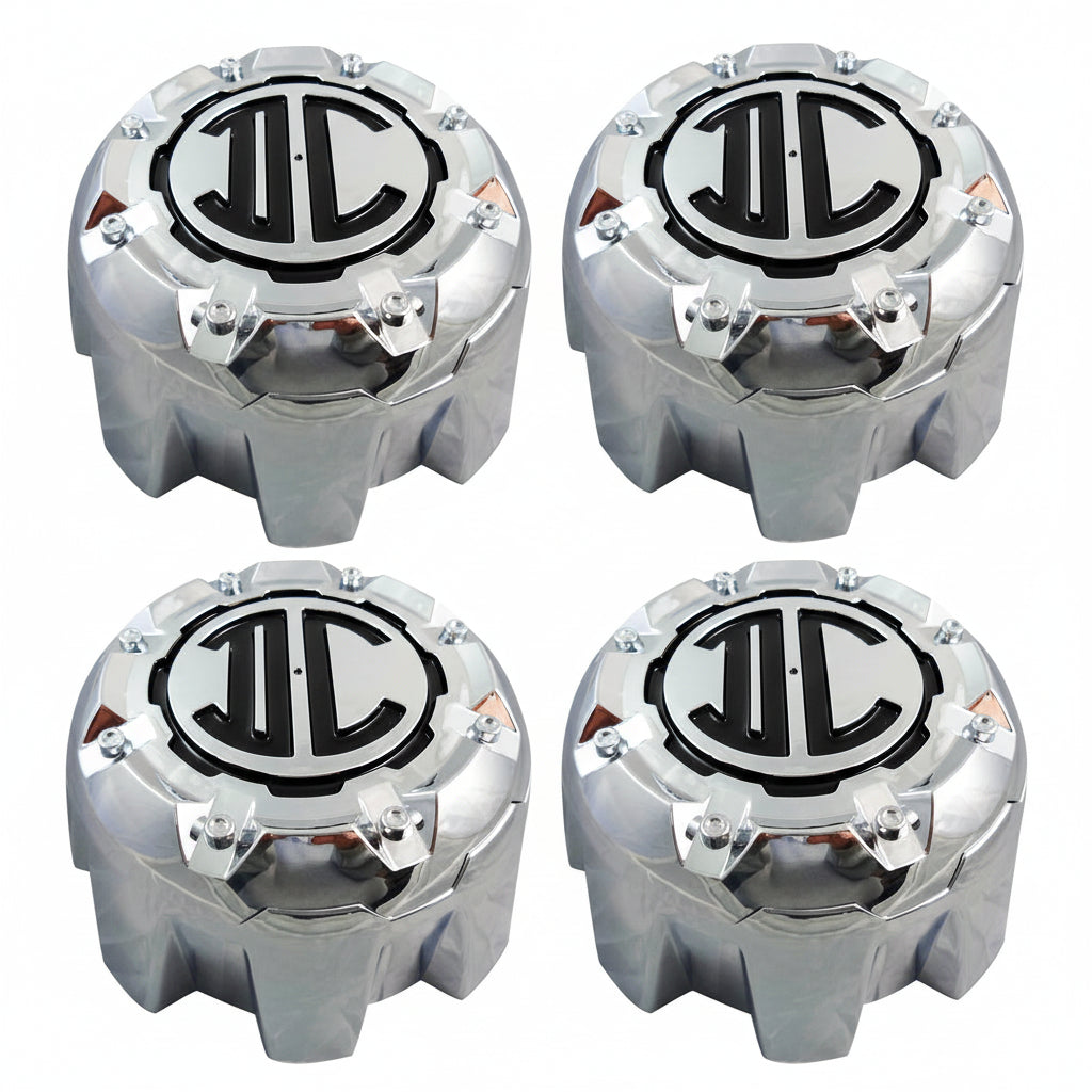 Four 2Crave NX-8H-UP chrome 8-lug center caps
