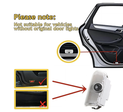 F LED F Sport Car Door Puddle Lights, Welcome Light ForLexus IS/ES/LS/GS/GX/LX/RX/RC/UX200 Easy Plug & Play (2X White)