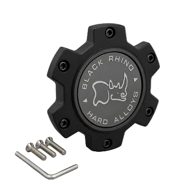 Black Rhino M-873 matte black wheel center cap front view