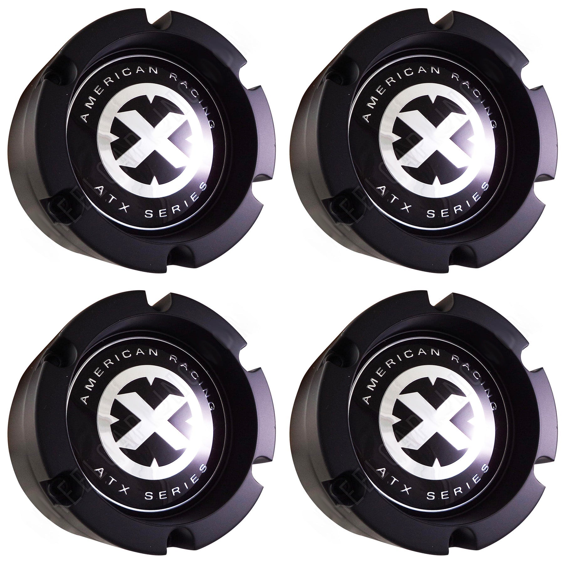 American Racing ATX Series Black Custom Wheel Center Cap Caps # 391K132 (4 CAPS)
