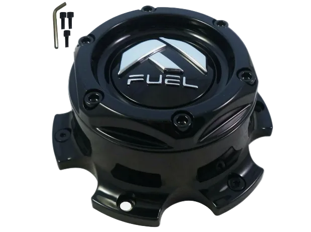 Front detail of Fuel 1004-27GB gloss black wheel center cap