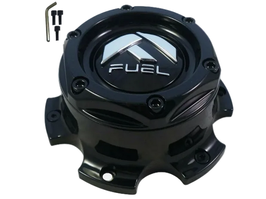 Front detail of Fuel 1004-27GB gloss black wheel center cap
