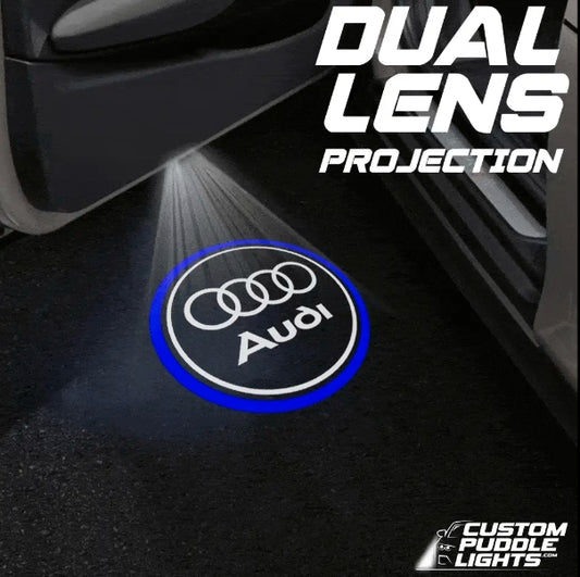 Audi A2 Dynamic Dual Lens Premium Door Puddle Lights Multiple Designs 2000–2005