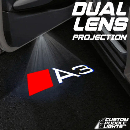 Audi A3 Dynamic Dual Lens Premium Door Puddle Lights Multiple Designs 2003 - 2026