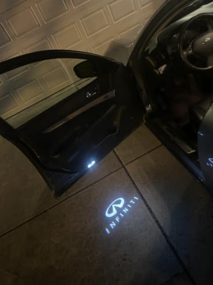 LED Infiniti Car Door Puddle Lights, Welcome Light For Infiniti QX 60 80 Q50 Q60 Q70 G25 G37 M25/35/37/45/56 FX35/37/45/50 EX25/35/37 Easy Plug & Play (4PCS)