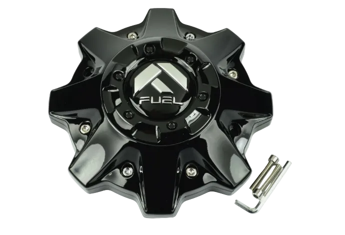Front view of Fuel 1002-53-B matte black wheel center cap