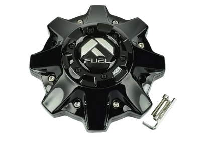 Front view of Fuel 1002-53-B matte black wheel center cap
