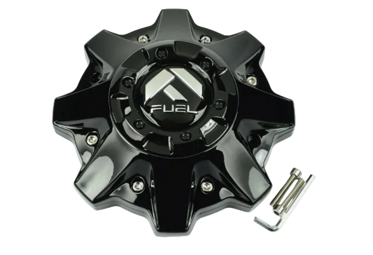 Front view of Fuel 1002-53-B matte black wheel center cap