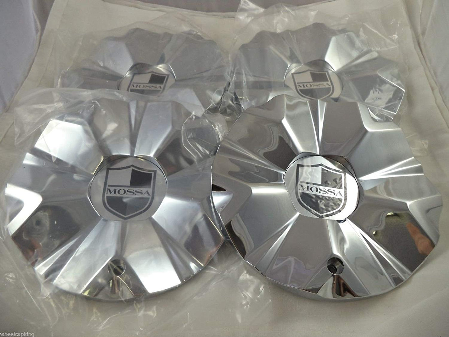 Mossa Wheels Chrome Custom Wheel Center Caps # 748-RWD /MS-CAP-L194 (4 CAPS)