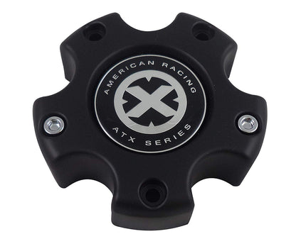 American Racing ATX Wheels Flat Black Custom Wheel Center Caps # CAP M-733 / AX845L121 (4 CAPS)