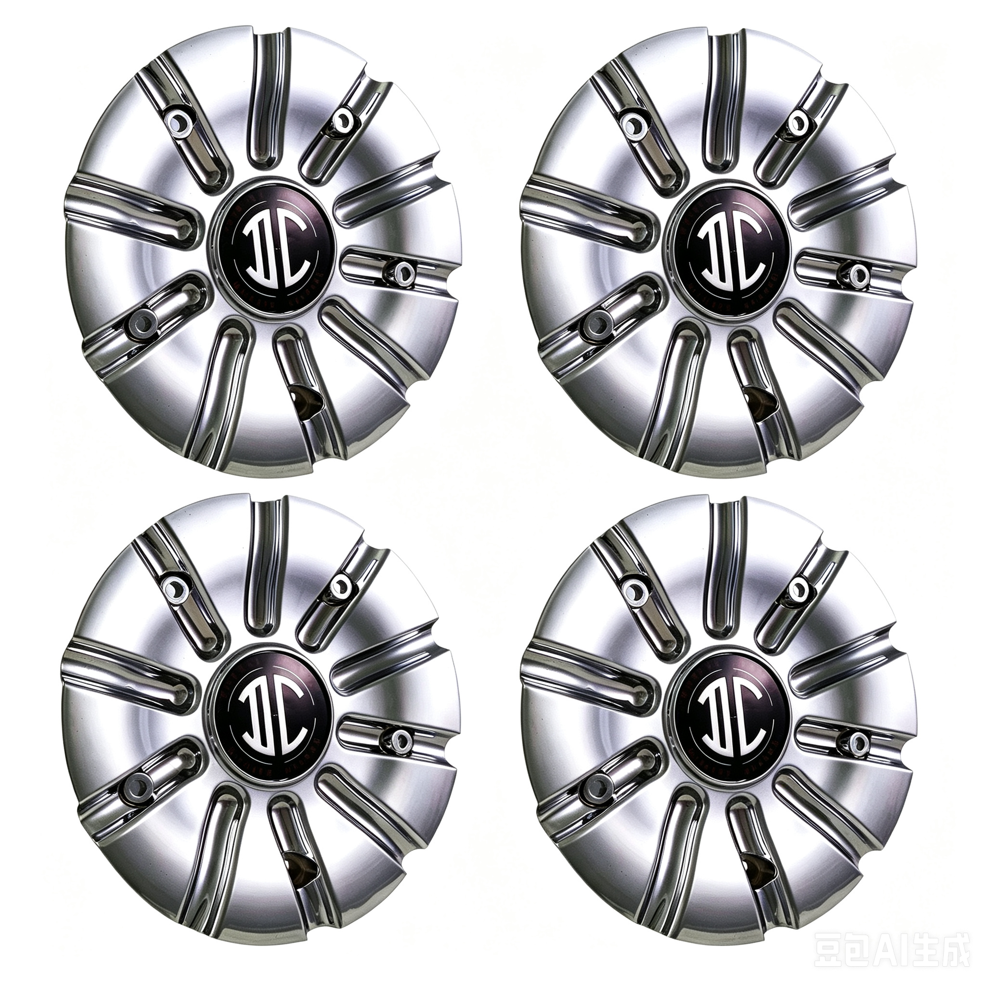 Four 2Crave 22-10205-3-CAP chrome center caps