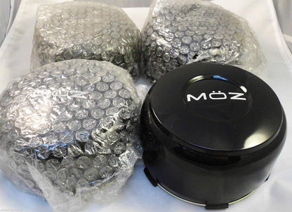 Moz Wheels Gloss Black Custom Wheel Center Cap # 2001-13 (4 CAPS)
