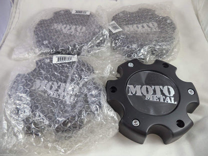 Moto Metal MO909B6139YB Flat Black Wheel Center Caps (4 CAPS)
