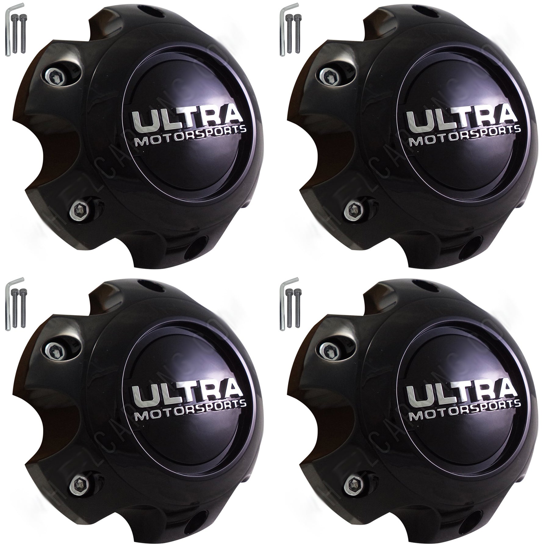 Ultra Motorsports Wheels Gloss Black Wheel Center Cap Caps # 89-9765 (4 CAPS) 6 LUG