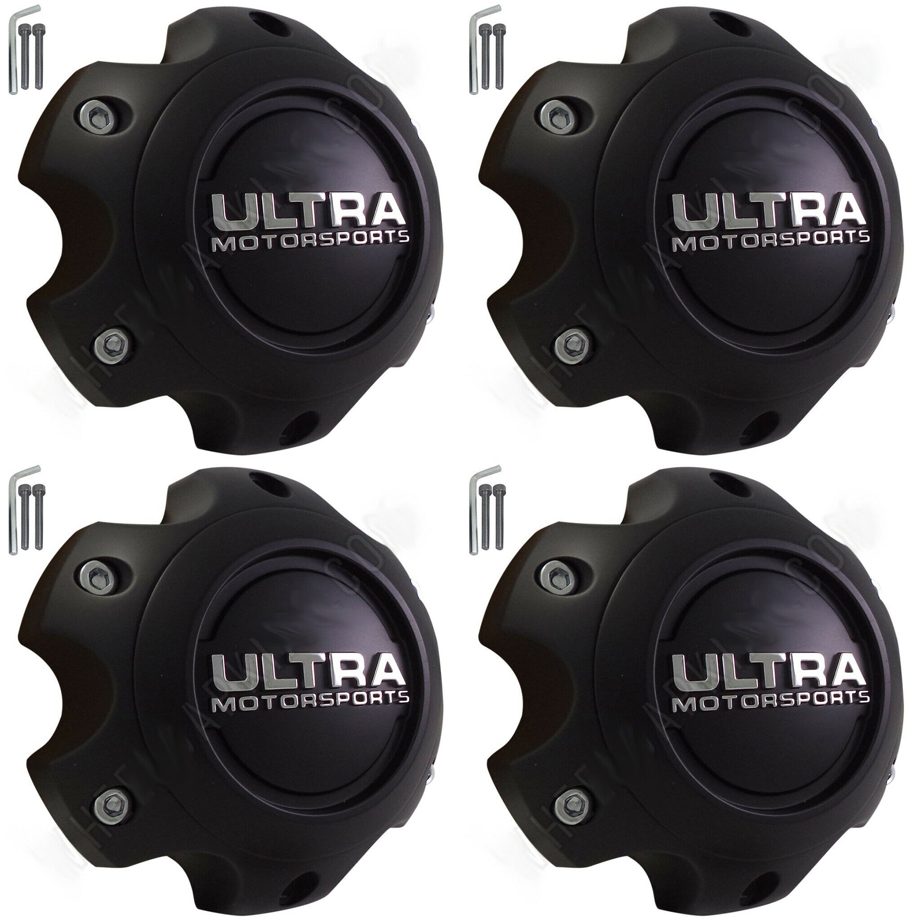 Ultra Motorsports Wheels Flat Black Wheel Center Cap Caps # 89-9765 (4 CAPS) 6 LUG
