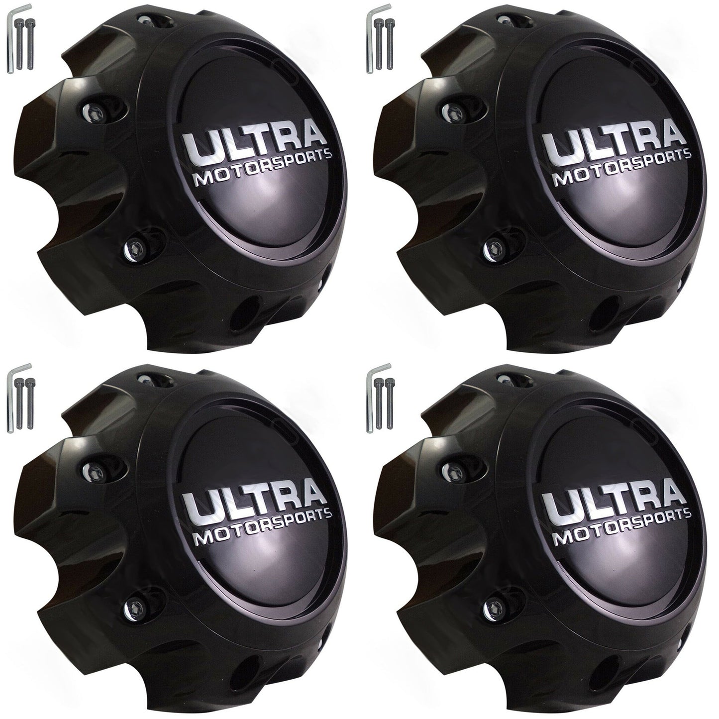 Ultra Motorsports Wheels Flat Black Custom Wheel Center Cap # 89-9778 (4 CAPS)