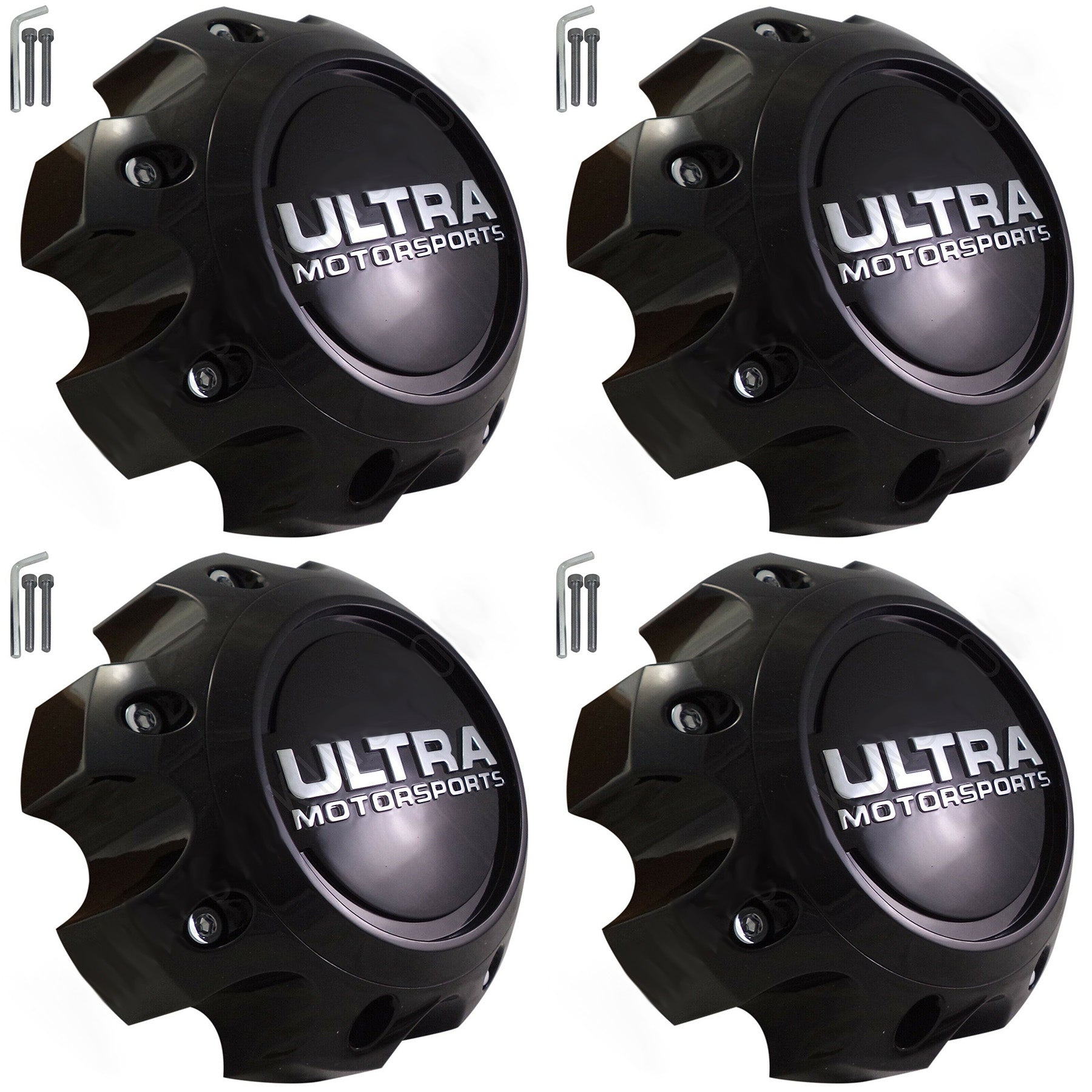 Ultra Motorsports Wheels Gloss Black Custom Wheel Center Cap # 89-9778 (4 CAPS)