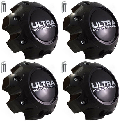 Ultra Motorsports Wheels Gloss Black Custom Wheel Center Cap # 89-9778 (4 CAPS)