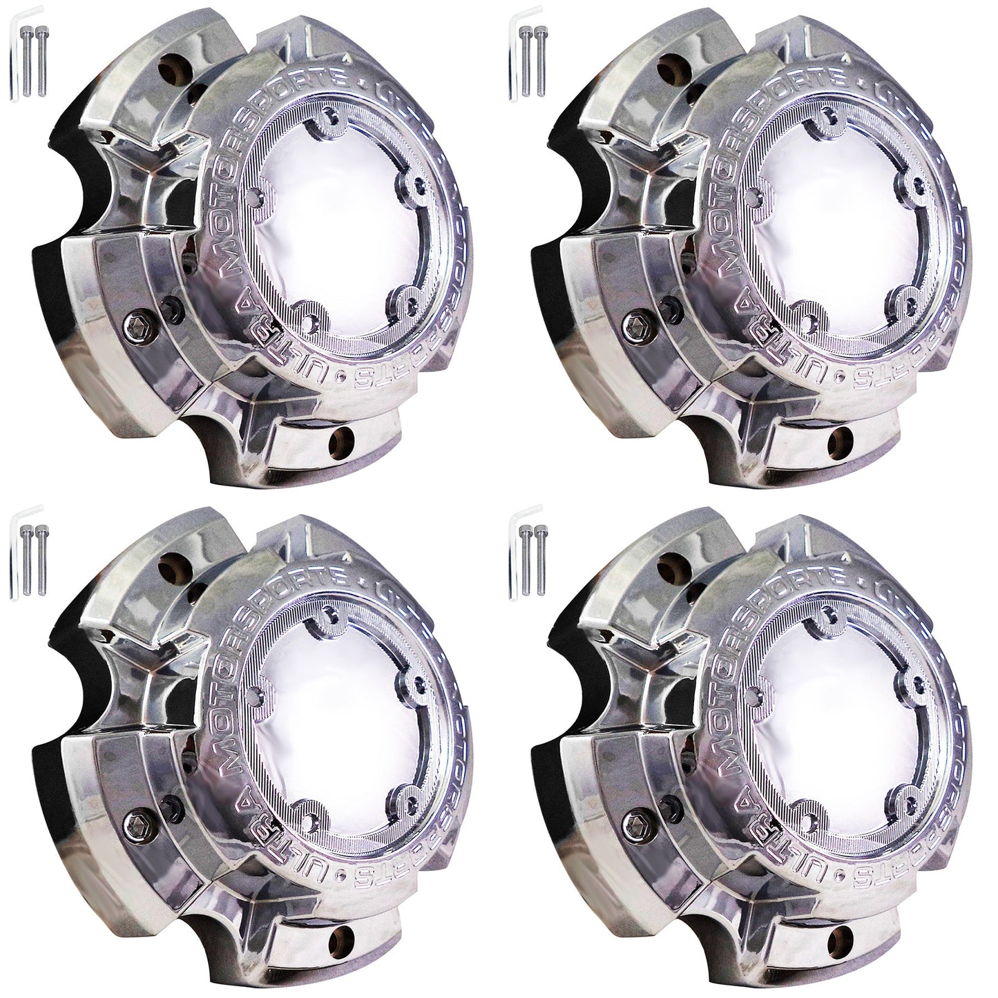 Ultra Wheels Chrome Custom Wheel Center Cap # A89-9850 / 51241680F-7 (4 CAPS)