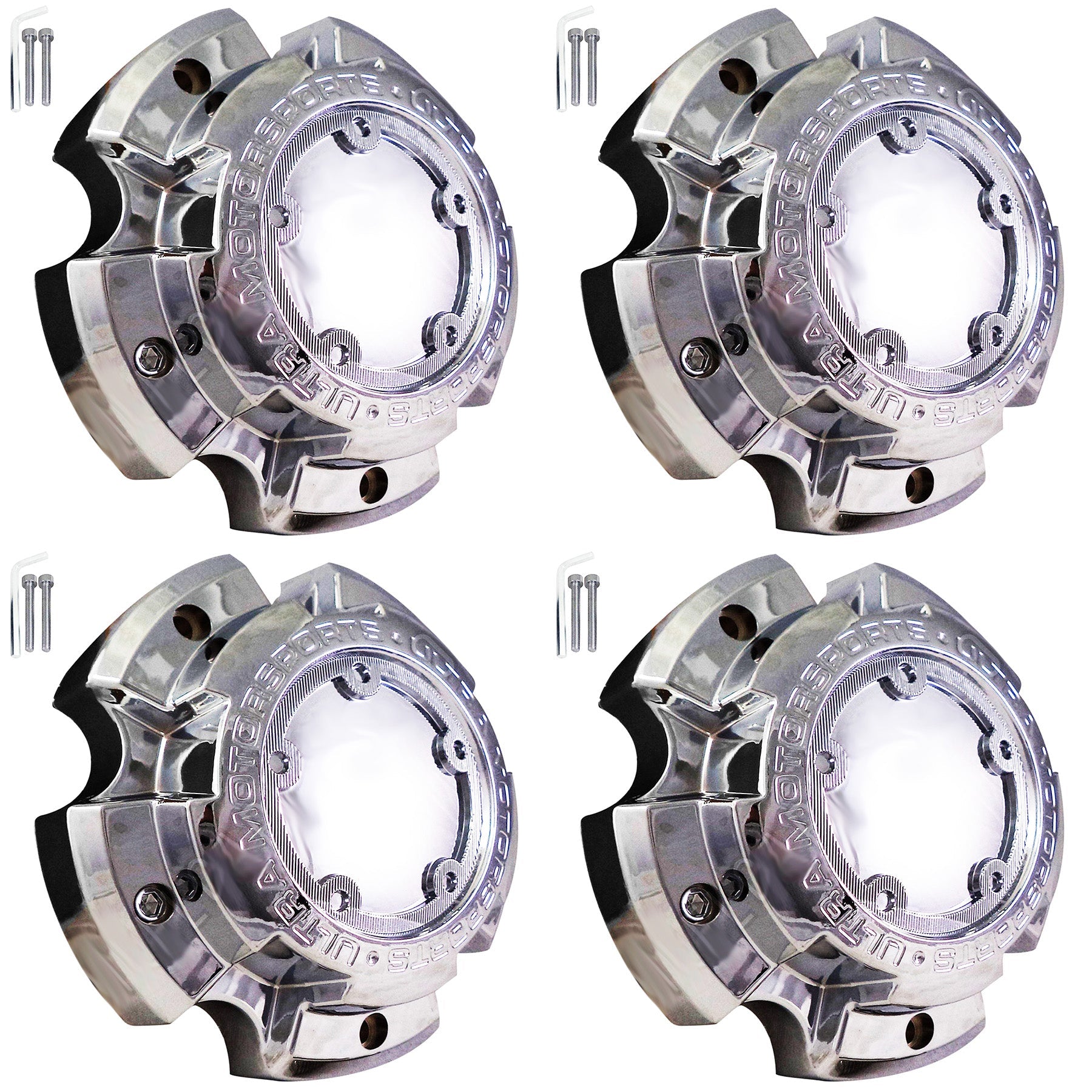 Ultra Wheels Chrome Custom Wheel Center Cap # A89-9850 / 51241680F-7 (4 CAPS)