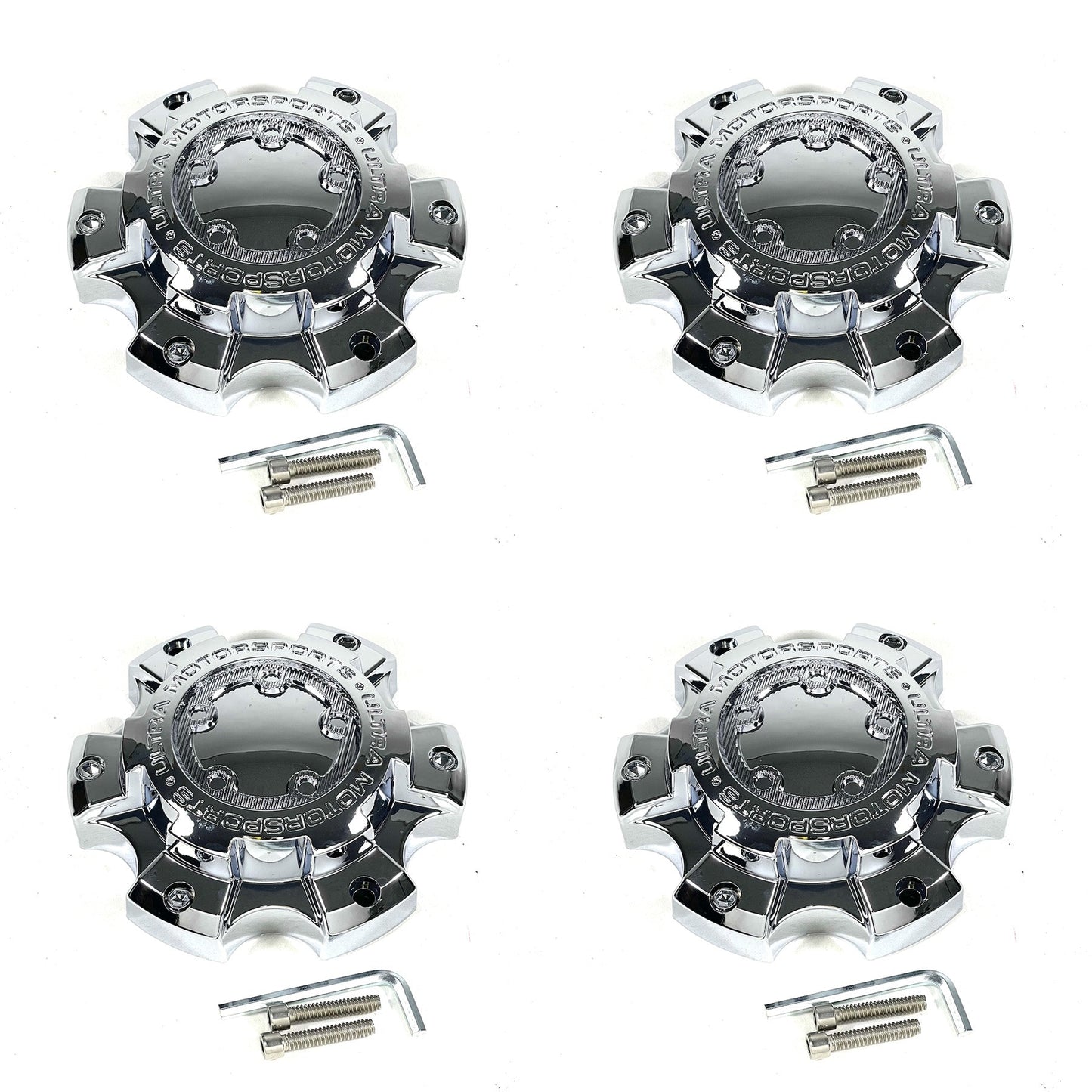 Ultra Motorsports # 89-9865 Chrome Wheel Hub Center Cap Rim 6 Lug 6X5.5 (4 CAPS)