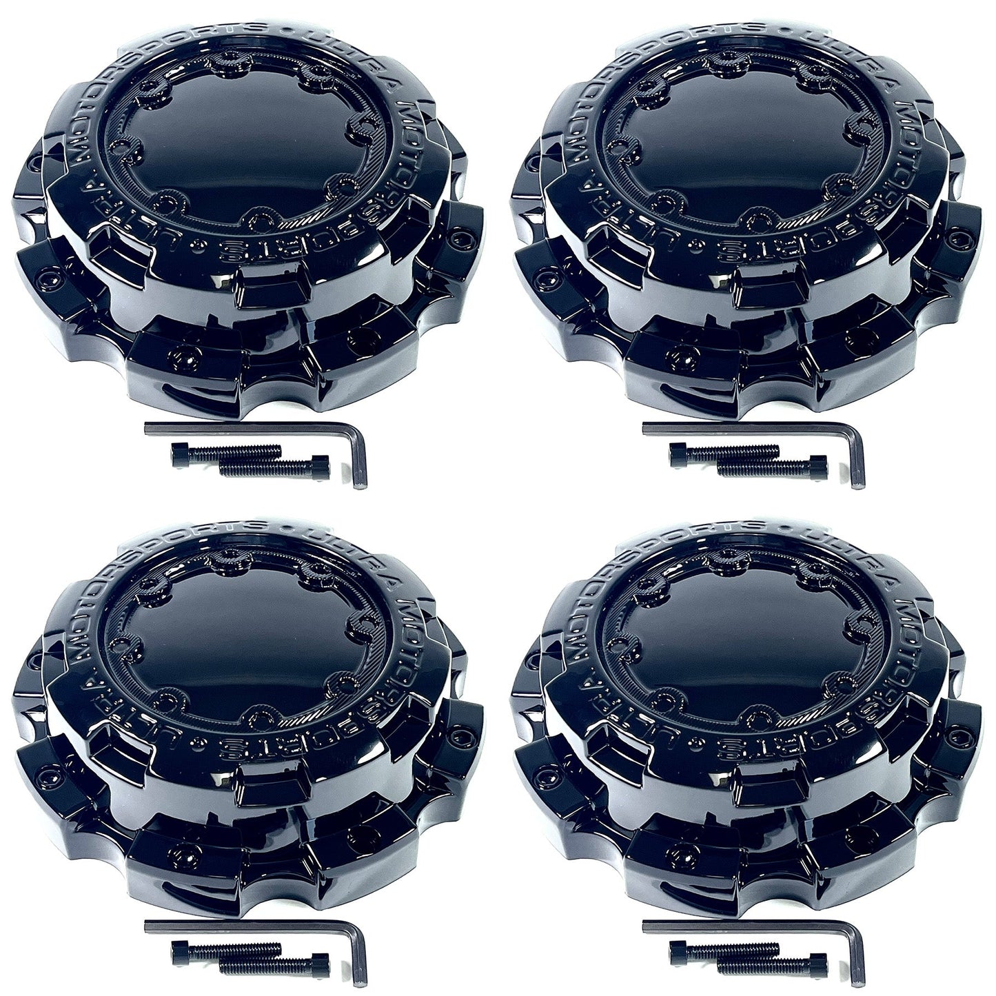 Ultra Wheels Gloss Black Custom Wheel Center Caps # 89-9898 (4 CAPS)