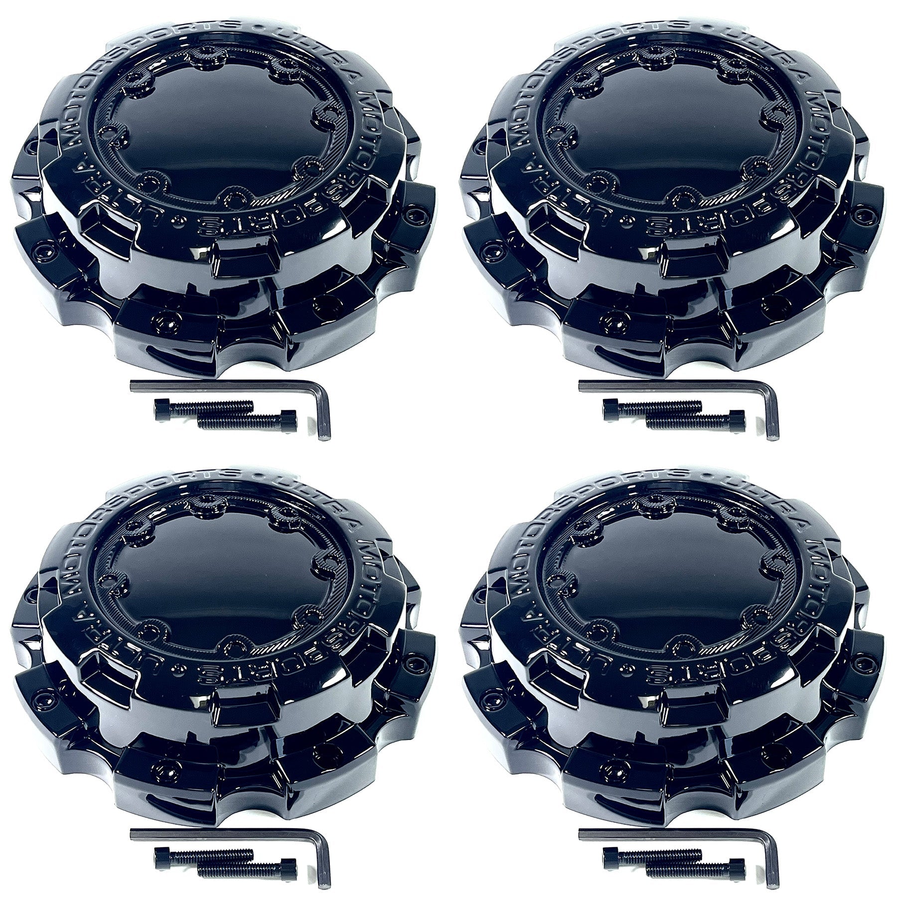 Ultra Wheels Gloss Black Custom Wheel Center Caps # 89-9898 (4 CAPS)