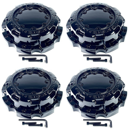 Ultra Wheels Gloss Black Custom Wheel Center Caps # 89-9898 (4 CAPS)